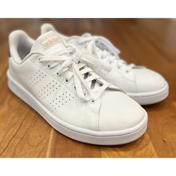 NEW Adidas Cloudfoam Running HWI 28Y001 Sneaker Shoes Size 9.5 White & Gold